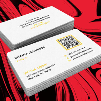 QR-Code-Netzwerken Modern Schwarz Gelb Weiß Visitenkarte