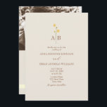 QR Code Neutral Wildflower Photo Wedding Einladung<br><div class="desc">Elegant 5x7 ivory and gold wedding invitation with minimalist wildflower design, monogram initials, and a modern photo back. This timeless invitation includes a QR code for RSVP and a link to your wedding website — perfect for couples who want a simple yet sophisticated layout with a personal touch. The ivory...</div>