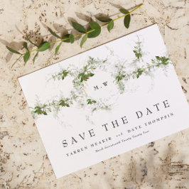 QR-Code Nicht-FOTO-Eukalyptus-Monogramm-Hochzeit Save The Date
