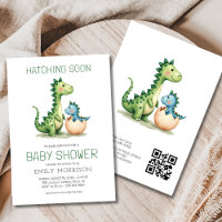 QR Code Niedlich Dinosaurier Schläge Bald Baby Dus