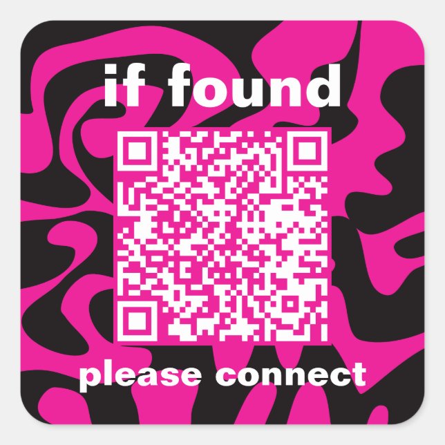 QR-Code - niedliches, rotes Rosa Quadratischer Aufkleber (Vorderseite)