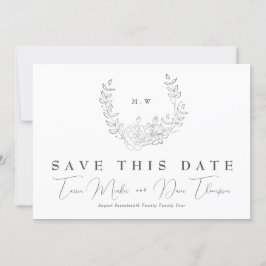QR-Code NON-FOTO-Fein-Kranz-Monogramm-Hochzeit Save The Date