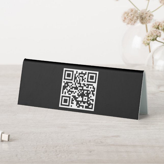 QR-Code nur 6"x2"-Tabellenzettel Tischaufsteller (In Situ (Tisch))
