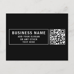 QR-Code oder Logo hochladen Modern Schwarz Postkarte