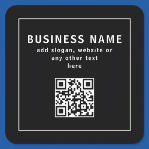 QR-Code oder Logo hochladen Modern Schwarz Quadratischer Aufkleber