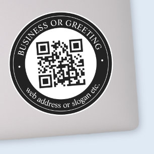 QR-Code oder Logo hochladen Modernes Schwarz Aufkleber