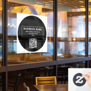 QR-Code oder Logo hochladen Modernes Schwarz Fensteraufkleber