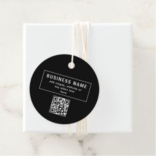 QR-Code oder Logo hochladen Modernes Schwarz Geschenkanhänger