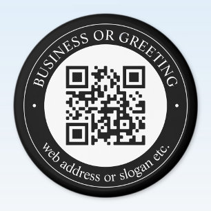 QR-Code oder Logo hochladen   Modernes Schwarz Magnet