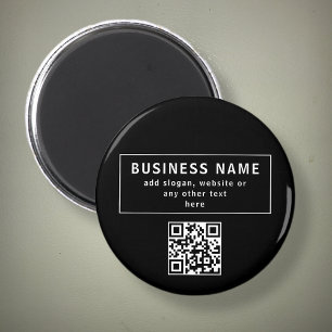 QR-Code oder Logo hochladen Modernes Schwarz Magnet