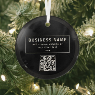 QR-Code oder Logo hochladen Modernes Schwarz Ornament Aus Glas