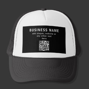 QR-Code oder Logo hochladen   Modernes Schwarz Truckerkappe