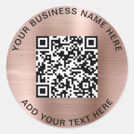 QR-Code oder Logo-Werbeaktion Rose Gold Runder Aufkleber