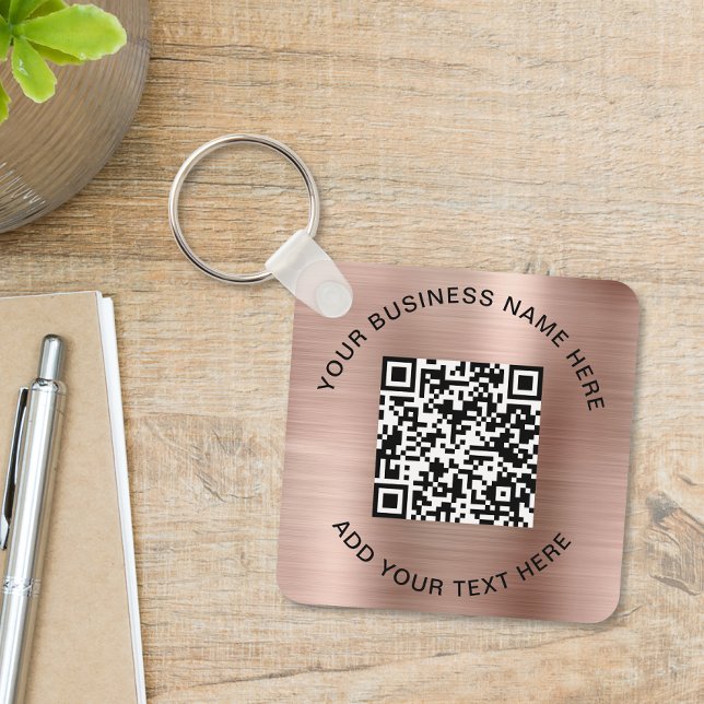 QR-Code oder Logo-Werbeaktion Rose Gold Schlüsselanhänger (QR Code or Logo Promotional Rose Gold Keychain)