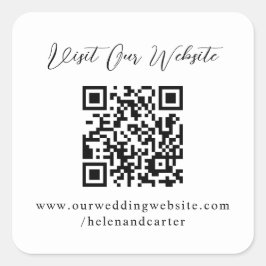 QR-Code Online-Hochzeitsseite Quadratischer Aufkleber