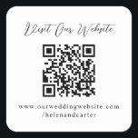 QR-Code Online-Hochzeitsseite Quadratischer Aufkleber<br><div class="desc">Passen Sie Ihre Website hier auf zazzle an! Ideal für Hochzeitswebseiten wie Online-uAwg,  Hochzeitsdetails</div>