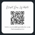 QR-Code Online-Hochzeitsseite Quadratischer Aufkleber<br><div class="desc">Passen Sie Ihre Website hier auf zazzle an! Ideal für Hochzeitswebseiten wie Online-uAwg,  Hochzeitsdetails</div>