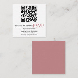 QR code online RSVP modern dusty rose wedding Begleitkarte