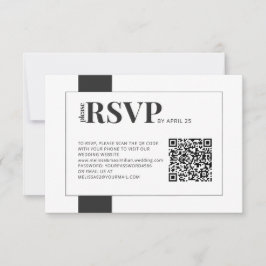 QR-Code Online-UAWG fett minimale Hochzeit RSVP Karte