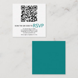 QR-Code online UAWG moderne aquamarin-blaue Hochze Begleitkarte