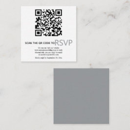 QR-Code online UAWG moderne graue Hochzeit Begleitkarte