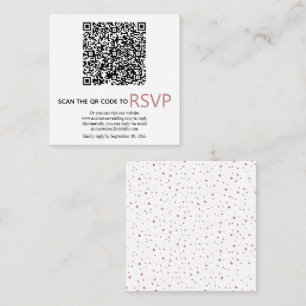 QR-Code Online-UAWG Rose Gold Konfetti Hochzeit Begleitkarte