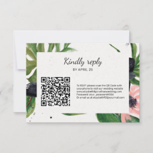 QR Code Online UAWG tropische Hochzeit RSVP Karte