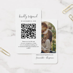 QR-Code-Paar-Foto-RSVP-Hochzeits-Einlagekarte