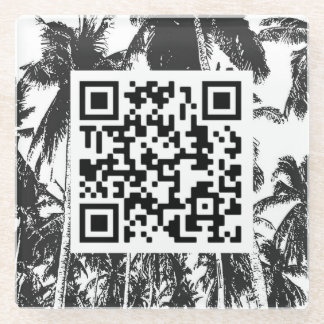 QR Code Palm Tree Design Glass Untersetzer