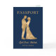 QR Code Passport Beach Wedding World Map Einladung