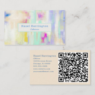 QR Code Pastell Business Card Artistic Visitenkarte