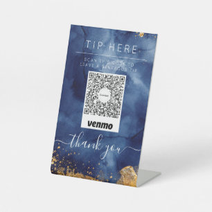 QR Code Pay or Tip Sign Craft Booth Shop Display Sockelschild