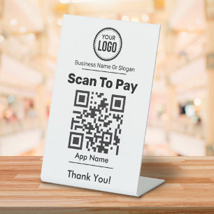 QR Code Payment By Online Digital Wallet Sockelschild