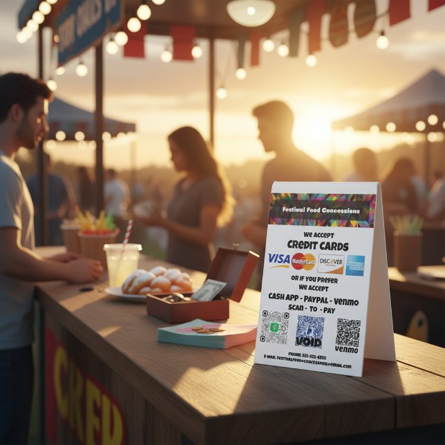 QR Code Payment Prozess leicht gemacht Tischaufsteller (QR Code Payment Process Made Easy Table Tent)