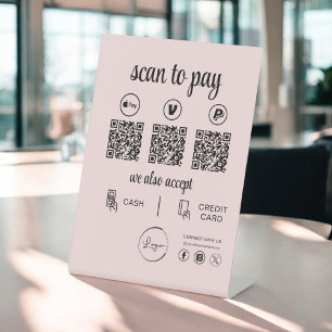 QR Code Payment - Scan to Pay Business Logo Sockelschild