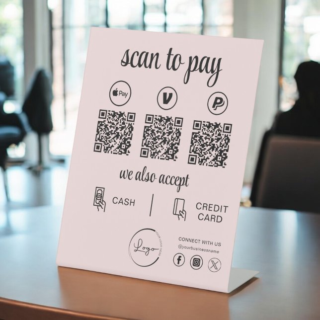 QR Code Payment - Scan to Pay Business Logo Sockelschild (Von Creator hochgeladen)