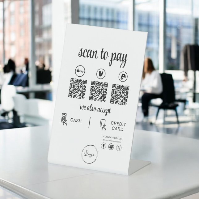 QR Code Payment - Scan to Pay Business Logo Sockelschild (Von Creator hochgeladen)