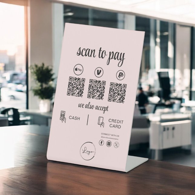 QR Code Payment - Scan to Pay Business Logo Sockelschild (Von Creator hochgeladen)