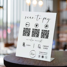 QR Code Payment - Scan to Pay Business Logo Sockelschild