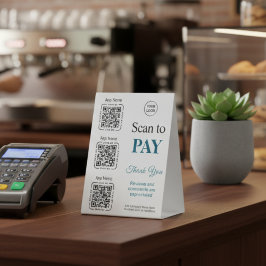 QR Code Payment - Scan to Pay Business Logo Tischaufsteller
