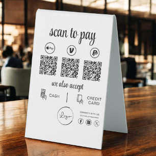 QR Code Payment - Scan to Pay Business Logo Tischaufsteller