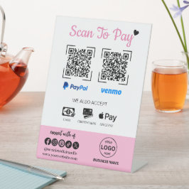 QR Code Payment Scan zu bezahlen Venmo Paypal Sockelschild