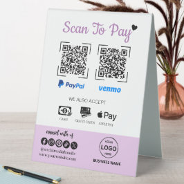 QR Code Payment Scan zu bezahlen Venmo Paypal Tischaufsteller