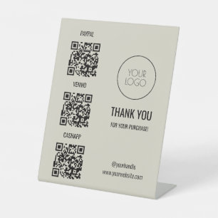 QR Code Payment Scan zur Bezahlung des Logos Sockelschild