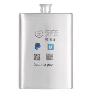 QR-Code PayPal Venmo Scannen Zahlen hinzufügen Soc Flachmann