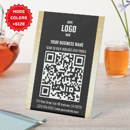 QR Code Pedestzeichen für Black & Gold Business Sockelschild
