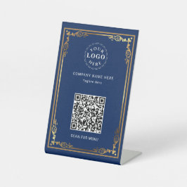 QR-Code Personalisiert Navy Blue Sockelschild