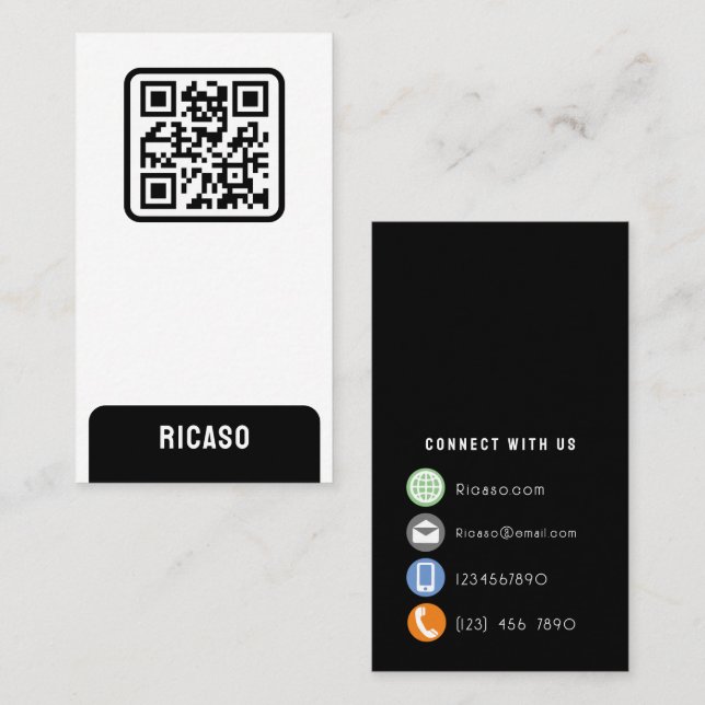 QR-Code Personalisiert Visitenkarte (Vorne/Hinten)