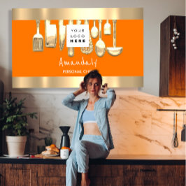 QR-Code Persönlicher Koch KochrestaurantFoodOrange Visitenkarte