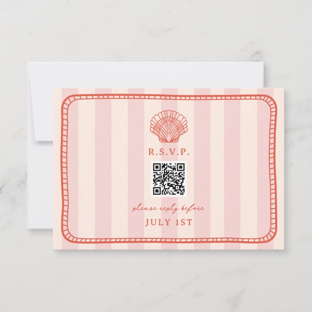 QR Code Pink Strike Shell Mariage QR RSVP (Devant)